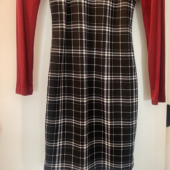 EZwear solid top plaid print cami dress - Picture 3 of 5